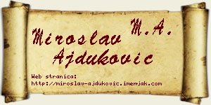 Miroslav Ajduković vizit kartica